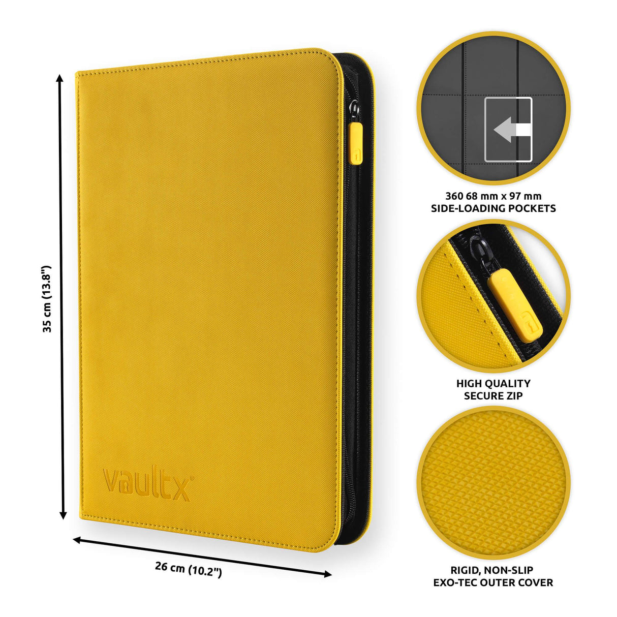 Vault X - 9-Pocket Exo-Tec® - Zip Binder - Yellow - My Store