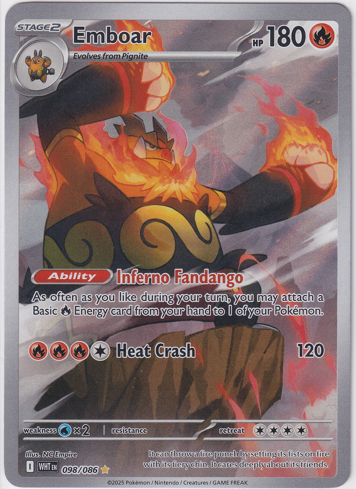 Pokémon White Flare – Emboar Illustration Rare - Infinity TCG