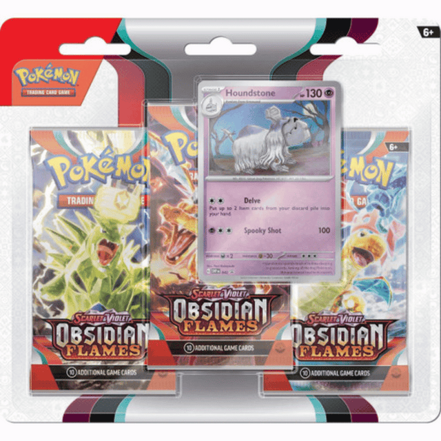 Pokémon - Scarlet & Violet - Obsidian Flames - 3-Pack Display Houndstone - Infinity TCG