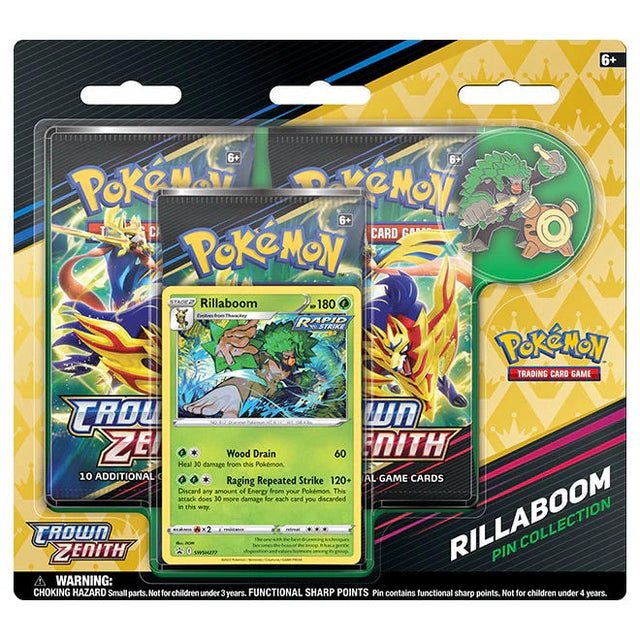 Pokemon - Sword & Shield - Crown Zenith - Rillaboom Pin Collection - My Store
